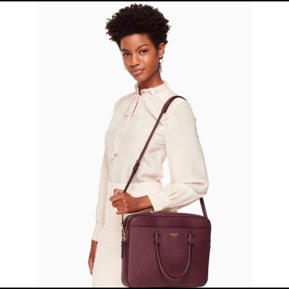 KATE SPADE 13” saffiano laptop bag - PLUM - Picture 3 of 8